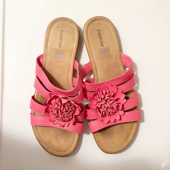 Coral Pink slip on sandals Size 10 - Picture 1 of 7